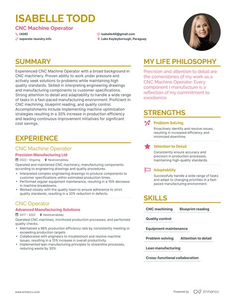 cnc machine resume|cnc operator resume sample.